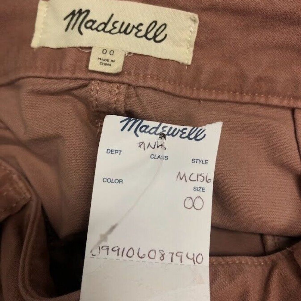 MADEWELL Women's Pink Seamed Tapered Pants SIZE 00 MC156 ($128) - Picture 4 of 4